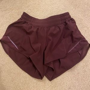 Burgundy hotty hot Lululemon shorts
